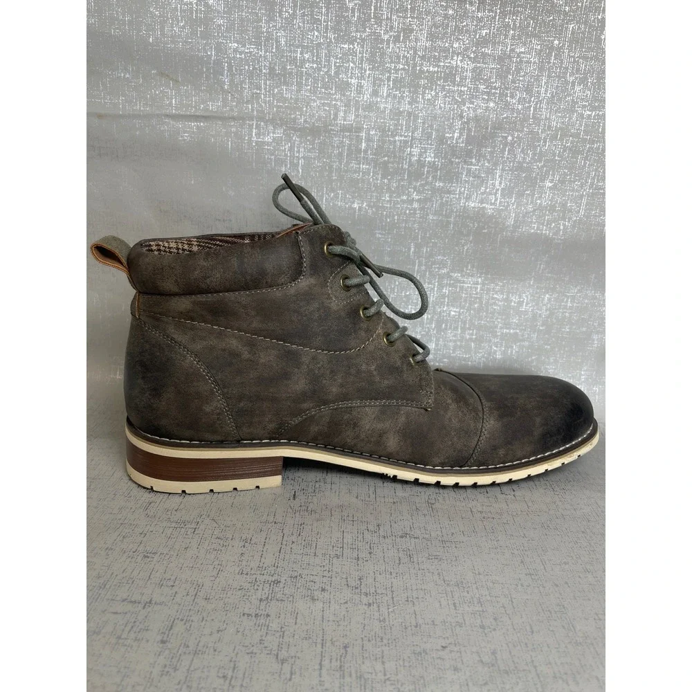 Ferro Aldo Colin Mens Brown Distressed Lace Up Cap Toe Ankle Boots Size 10